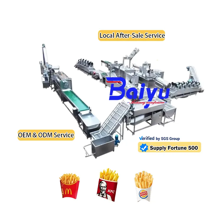 Baiyu personalizzabile 100kg Semi automatico patatine che fa macchina per patatine poco