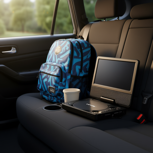 Reproductor de DVD portátil Vevor de 7 pulgadas con pantalla giratoria, batería incorporada y conectividad USB para viajes en coche. - Product Image 2