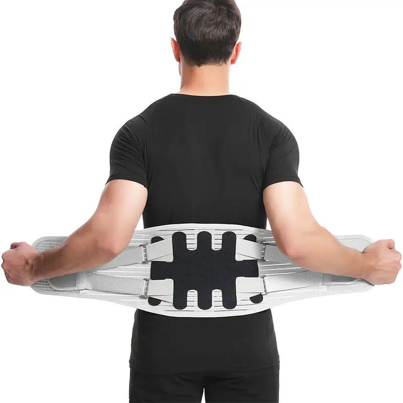 B&M Adjustable Steel Plate Lumbar Waist Compression Support Belt Medical Sports Gym Working Back Lower Lumbar Support Breathable