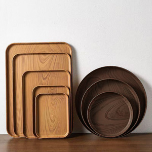 <span class=keywords><strong>Plateau</strong></span> de service en PP de qualité alimentaire, imitation bois, imperméable, pour la maison, la cuisine, le restaurant, les fruits, les desserts, le thé, le café, les boissons - Product Image 2