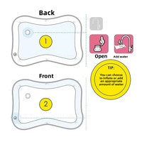 Tapis à ramper pour bébé tortue gonflable en plastique Injection d'eau Pat tapis ventre temps coussin peluche pour bébé