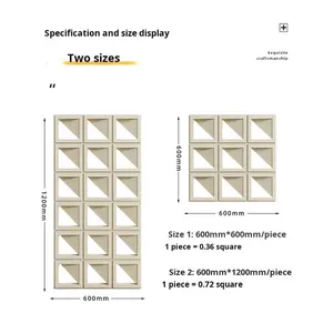 <span class=keywords><strong>Brique</strong></span> en PU à grand format en forme de triangle oblique, composant de ciment, double face, légère, creuse, pour mur de fond - Product Image 2