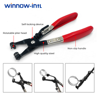 Ensemble de 3 outils de démontage de pinces à ressort, pinces à ressort à tête plate incurvée en acier avec pince à fil, kit d'outils de réparation de tuyaux d'eau et de voiture