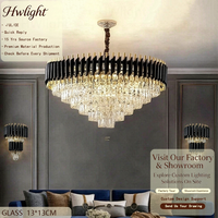 Lustres ronds en métal sur mesure, grand modèle, style nordique, luxe, pour hôtel, salon, luminaire suspendu au plafond, LED, cristal K9 moderne