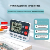 Timer Digital Dua Saluran Layar LCD Besar Timer Hitung Mundur Ganda Dengan Fungsi Memori dan Mute untuk Laboratorium, Dapur, Pelatihan CPR