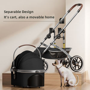 Poussette détachable de luxe de haute qualité pour chien, sécurité, voyage pour animaux de compagnie avec grand chariot à <span class=keywords><strong>4</strong></span> roues - Product Image 3