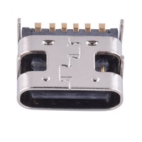 Connecteur USB Type-C 6 broches femelle, coque en cuivre, 3A 20V