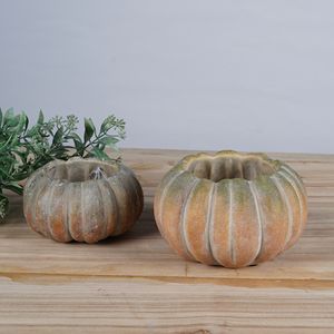 Lianda fatta a mano in cemento a forma <span class=keywords><strong>di</strong></span> zucca vaso <span class=keywords><strong>di</strong></span> fiori bellissimo motivo vegetale per uso domestico - Product Image 1