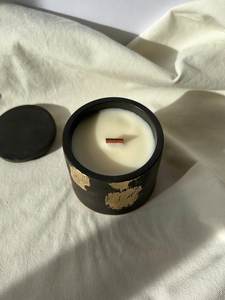 UOBOBO 8 унций Новый стиль Золотой трещины цемент ароматическая свеча банка черный роскошный бетон - Product Image 2