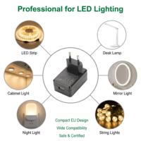 Cargador USB con Enchufe Europeo, Estándar IEC61347, Máx. 12W 5V2A, Certificado CE, Adaptador de Corriente para Iluminación LED, Venta al Por Mayor