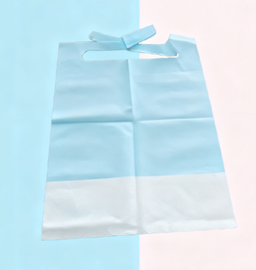 Babero desechable a precio de fábrica, babero compuesto de película de papel impermeable degradable para adultos y niños, para uso médico y sanitario - Product Image 4