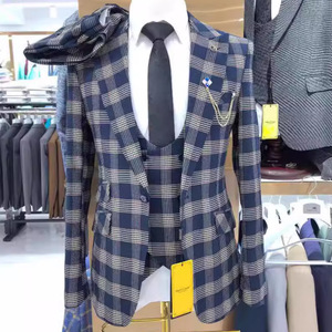2025 hommes <span class=keywords><strong>3</strong></span> pièces formel Plaid costumes respirant et imperméable mariage pantalon <span class=keywords><strong>costume</strong></span> pour grande taille hommes africains - Product Image 1