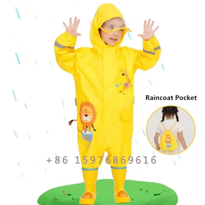 6 years rainwear foldable waterproof kids cape one piece youth rain jacket childrens rain coat