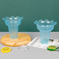 Coupe de cône de neige de glace rasée en forme de fleur jetable de 450ml en gros d'usine