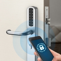 Cerradura Inteligente Tuya de Acero Inoxidable JIXIN, Precio de Fábrica, Compatible con Puertas de Acero/Vidrio/Madera, Tarjeta de Memoria/Wi-Fi