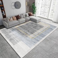 Tapis de salon moelleux antidérapant écologique fabriqué à la machine à motifs abstraits lavable pour la décoration de la maison