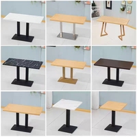 Tables à manger et chaises en panneaux de bois, ensemble design moderne, mobilier pour restaurant commercial et hôtel en acier inoxydable
