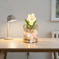 Lampe de table LED portable et moderne en forme de tulipe, rechargeable, tactile, flexible, sans fil, avec variateur d'intensité