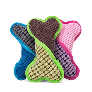 Custom <b>Plush</b> Pet Toy Bone Shaped Squeaky Sound Dog Interactive Toy Teeth Cleaning Dog Chew Toy - Product Image 1