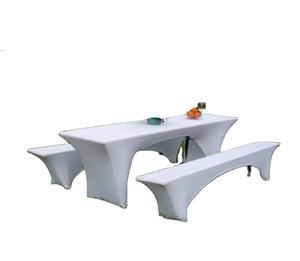 Couverture de banc <span class=keywords><strong>extensible</strong></span> en spandex <span class=keywords><strong>blanc</strong></span> ensembles de meubles de jardin pour <span class=keywords><strong>table</strong></span> à bière rectangle et banc en Allemagne - Product Image 1