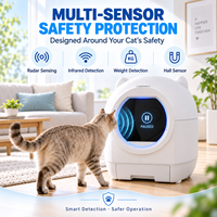 Bac à litière autonettoyant pour chat 80L, bac à litière intelligent automatique, contrôle par application Tuya, sécurité à 4 capteurs, faible bruit 36dB pour chats de 1,5 à 10 kg