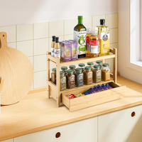 Plateau organisateur de comptoir de salle de bain en bambou pour savon, brosse à dents, cosmétiques, parfum, bijoux, rangement et présentation