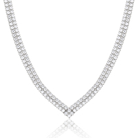 Collier tennis classique de luxe en argent 925 avec zircons cubiques, chaîne réglable pour femme, vente en gros