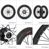 Pneu de remplacement YTY Surron Light Bee X 17" Supermoto 90/80-17 4 plis sans chambre à air, composé souple noir, haute performance pour vélo électrique de rue