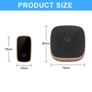 Daytech DB25 OEM شعار الطباعة 2 استقبال الذاتي بالطاقة ringdoorringdoor ثانية الذكية الإلكترونية جرس 4 شقة خمر الجرس - Product Image 2