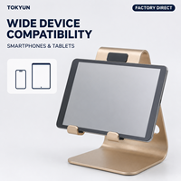 Support de téléphone de bureau universel en alliage d'aluminium monobloc, support antidérapant pour téléphone portable et tablette, OEM ODM, logo personnalisé