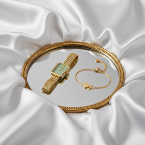 ชุดนาฬิกาข้อมือแฟชั่นควอตซ์สำหรับผู้หญิงขายดีอันดับต้นๆ ชุดนาฬิกาข้อมือหรูหราสำหรับสุภาพสตรี นาฬิกาข้อมือทรงเหลี่ยมขนาดเล็กสำหรับผู้หญิง - Product Image 1