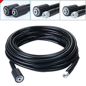Accesorios de lavado de coche para el hogar Negro 1/4 32ft 50ft 3200psi <span class=keywords><strong>Manguera</strong></span> de lavado de chorro de <span class=keywords><strong>alta</strong></span> <span class=keywords><strong>presión</strong></span> con conector universal M22/14 M22/15 - Product Image 2