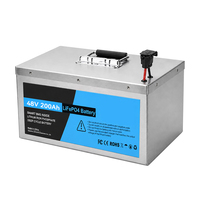 Batterie LiFePO4 48V 200Ah, pack de batteries lithium-ion, batterie LFP à décharge profonde pour chariot élévateur, voiturette de golf, camping-car, yacht, système d'énergie solaire