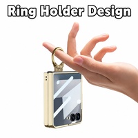 Casing HP Desain Ring Holder C0232 untuk Samsung Galaxy Z Flip 8 7 6 5 4 3, Casing HP Tipis Pelindung