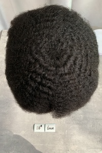 HZ100 Toupee Afro Curl para <span class=keywords><strong>Hombre</strong></span>, Base de Encaje Completo, Sistema de Reemplazo de Cabello Humano Afroamericano, Tamaño 8x10, Ondulado de 10mm, Envío Rápido - Product Image 5