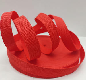 Nastro in Polipropilene Rosso con Motivo a Perline, Tessuto Piatto Morbido, Nastro <span class=keywords><strong>PP</strong></span> Tinta Unita, Accessori per Borse e Abbigliamento - Product Image 1