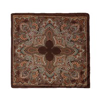 Syal Persegi Kecil 90cm Bergaya Prancis Vintage Poliester Wanita Trendi Serbaguna Bermotif Warna-warni Artistik Mengalir