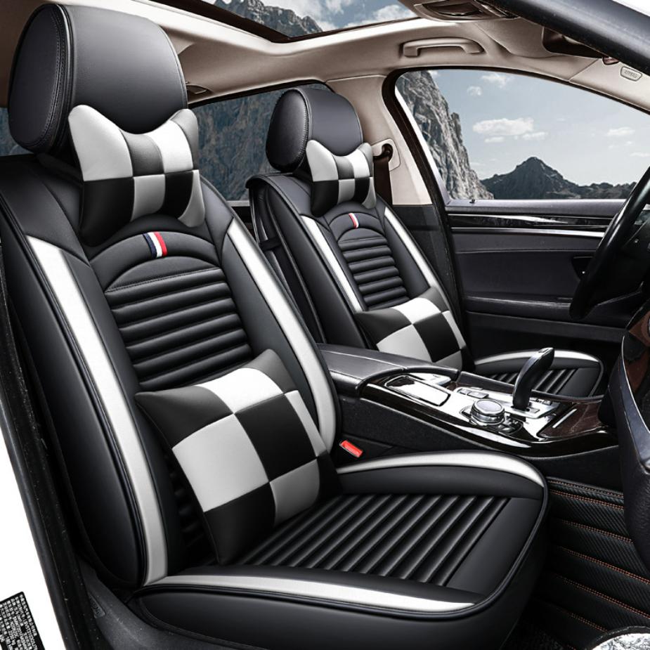 Роскошный дизайнерский кожаный чехол для автомобильного сиденья новый дизайн полный комплект чехлов для автомобильных сидений универсальные чехлы для автомобильных сидений