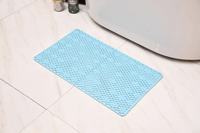 Tapis de douche antidérapant en PVC solide et écologique avec exfoliant pour les pieds et fonction de massage pour baignoire