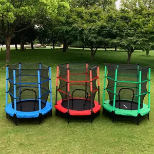 Minitrampolín para Parque de niños, cama elástica redonda de 55 pulgadas con red de seguridad para fitness al aire libre, gran oferta