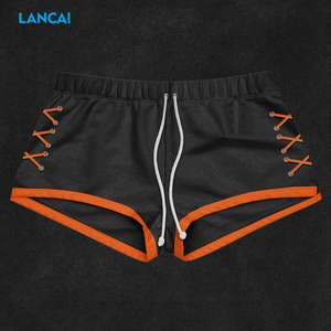 LANCAI Women's 2 Piece Outfit Colorblock Racerback Tank Top Lace-Up Drawstring Shorts Set Casual Workout Streetwear Matching - Product Image 4