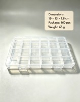 Boîte de rangement et de présentation de bijoux en plastique PP transparente à 24 compartiments pour boucles d'oreilles, économique et pratique