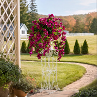 Bouquets d'hibiscus artificiels réalistes en plastique de 60 cm pour la décoration de la maison, du bureau, de l'hôtel et des fêtes de Noël