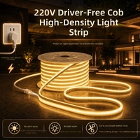Bande lumineuse LED COB sans pilote AC 220V, flexible sans points, étanche IP65, éclairage linéaire pour décoration intérieure et extérieure