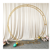 Arche de mariage en fer forgé en métal, accessoires, anneau à Double pôle, étagère de porte à fleurs, arche de mariage, décoration de fond de scène extérieure