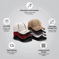 Casquette de baseball de luxe à imprimé léopard et patchwork, personnalisable, en PVC, 6 panneaux, bords bruts, ajustable, style américain tendance, chapeau de sport