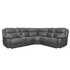 Canapé sectionnel en cuir de luxe, fauteuil inclinable 7 places en cuir électrique ou inclinable manuellement, canapé inclinable