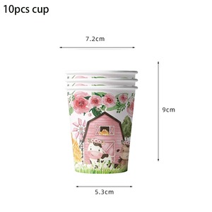 Phim Hoạt hình màu hồng trang trại chủ đề bộ đồ ăn cho trẻ em 'sinh Nhật tốt nghiệp phục sinh bên giấy ly tấm khăn trải bàn bé tắm Nguồn cung cấp - Product Image 2