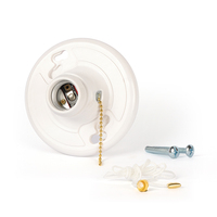 Base para Bombilla AOTA E26, Portalámparas de Baquelita de 4 Pulgadas con Tapa de Rosca, Blanco, 250V, Garantía de 1 Año, Seguro