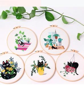 Novo DIY bordado ponto cruz conjuntos planta gato padrão bordado costura Kit Craft Material Handmade Needlework - Product Image 6